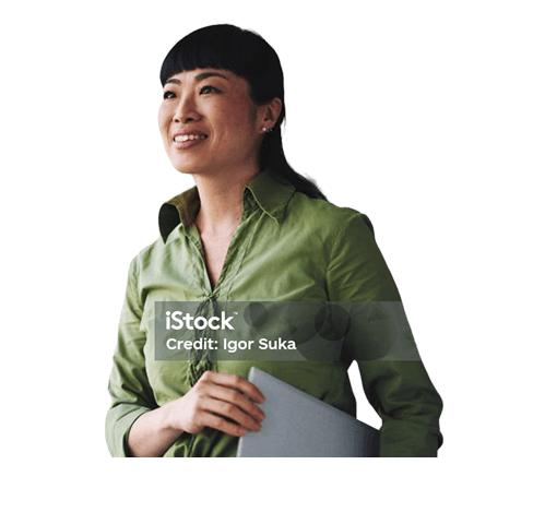 A woman in office attire