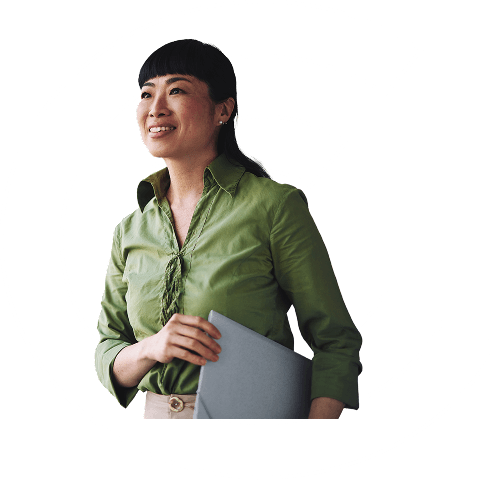 A woman in office attire